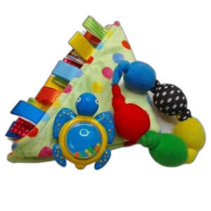 Taggies Security Blanket Lovey Sassy Terrycloth Teething Ring Turtle Rattle Toy